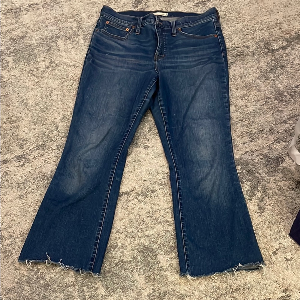 Women's Madewell Cali Boot Crop Blue Jeans